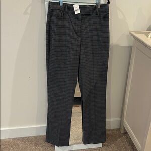 LOFT Blue, Black and Gray Checkered Pants size 4 Curvy